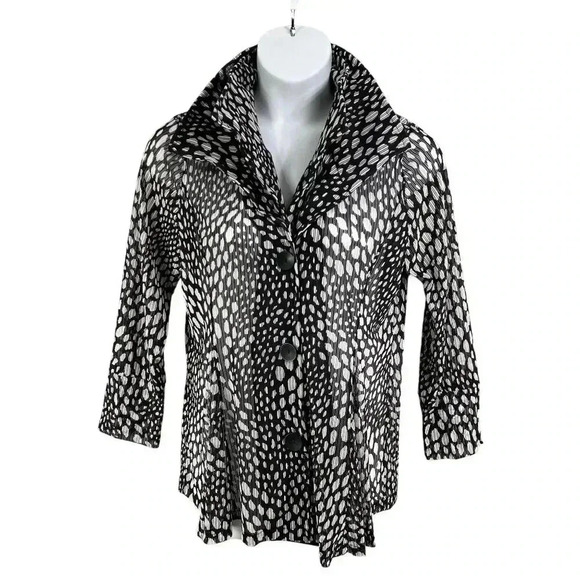 DAMEE Inc Womens M Mesh Sheer Wired Adjustable Double Stand up Collar Jacket Top - Picture 1 of 16